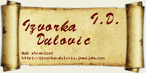 Izvorka Dulović vizit kartica